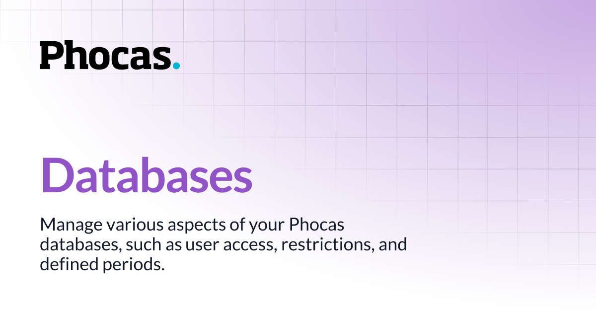 Databases | Administration | User documentation