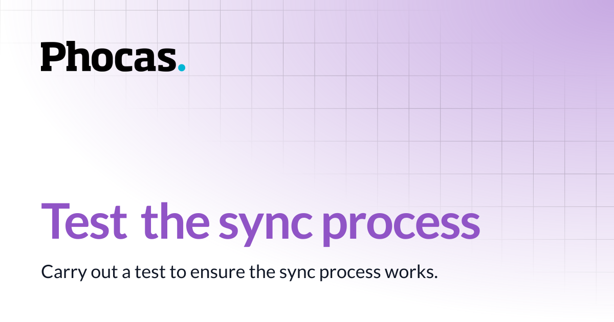 Test the sync process | Administration | User documentation