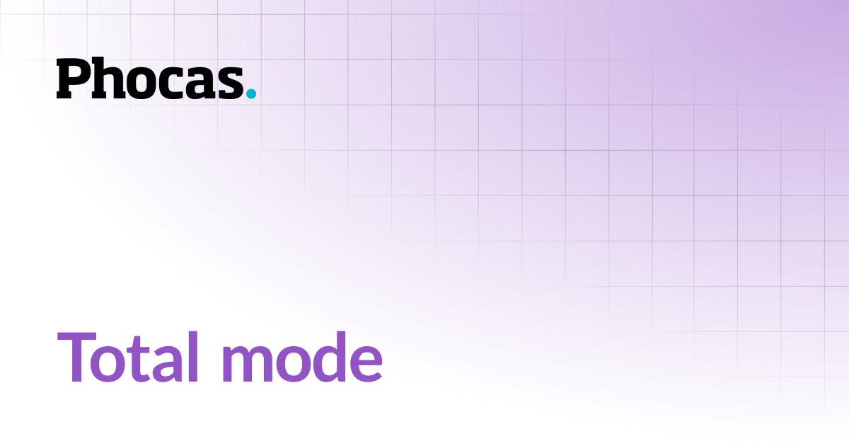Total mode | Analytics | User documentation