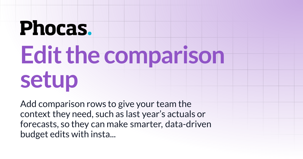 Edit the comparison setup | Budgets & Forecasts | User documentation